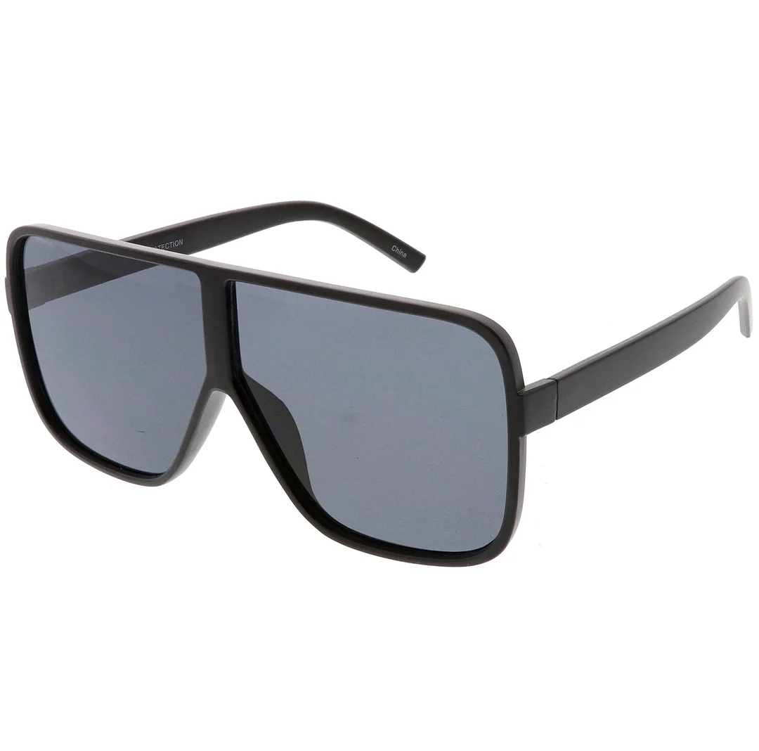 Oversize  Flat Top Square glasses With Neutral Color Flat Lens 69mm