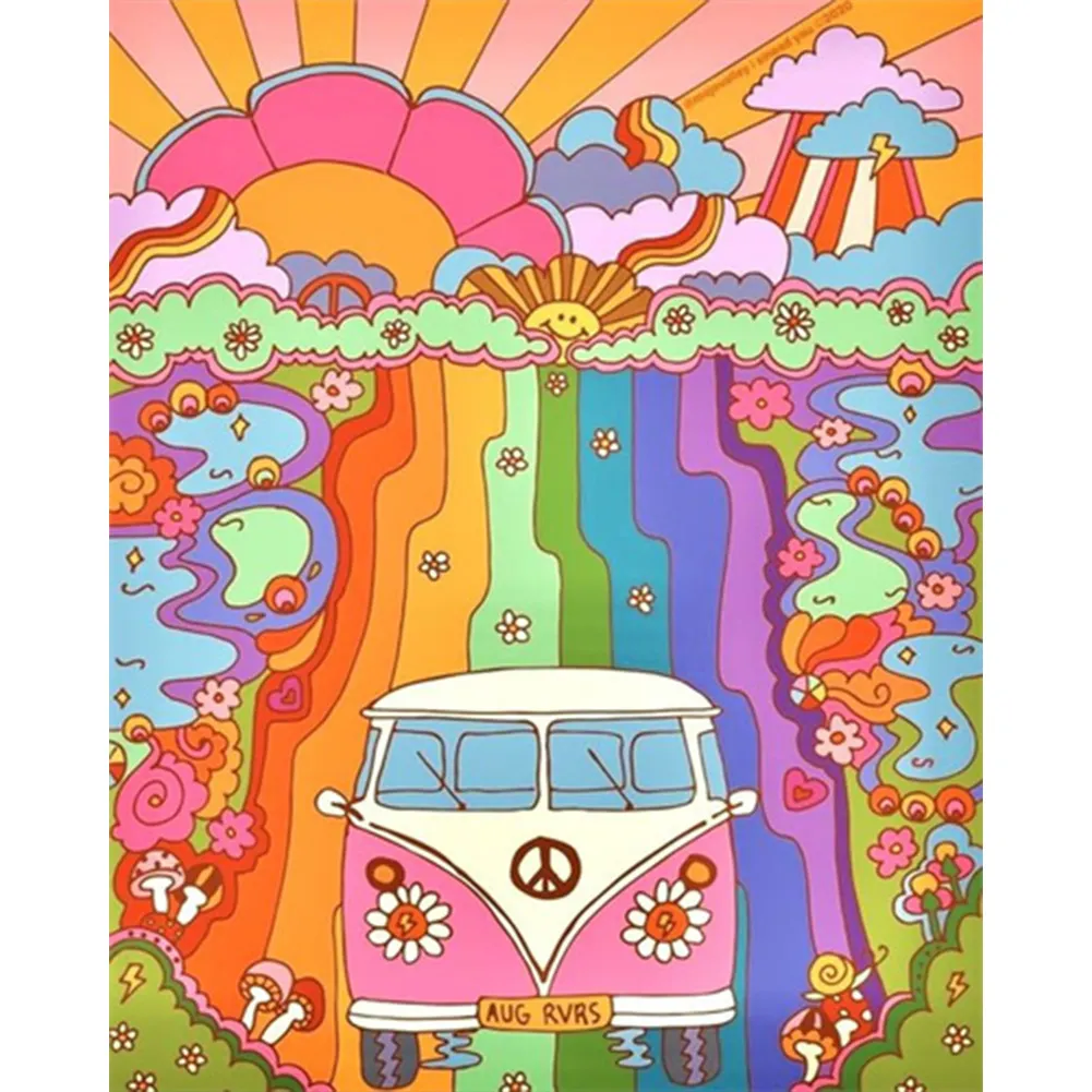 Partial AB Diamond Painting - Full Round Drill - Rainbow World(Canvas|45*55cm)