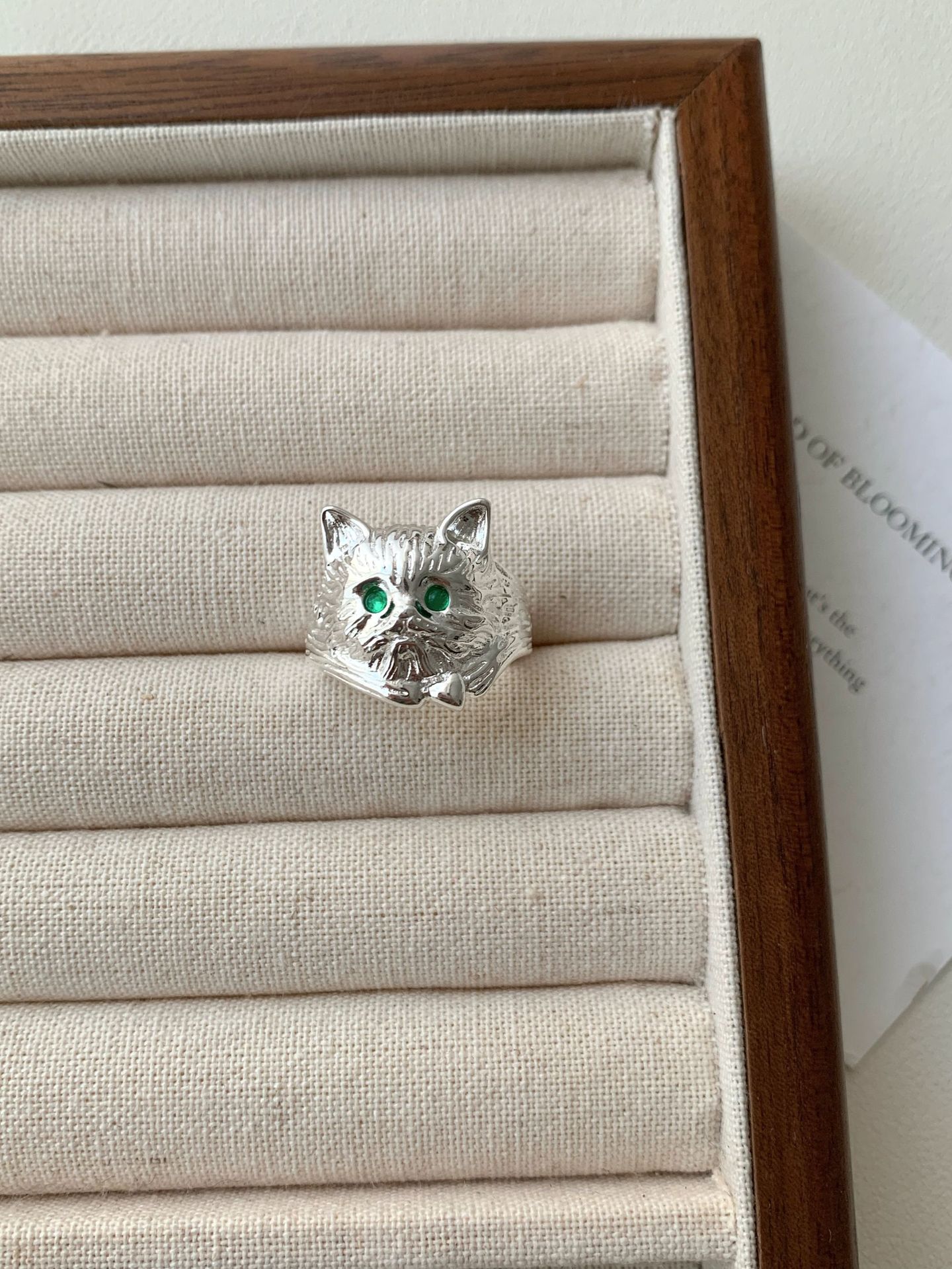 European and American style unique cat ring for women niche design animal ring open index finger ring export