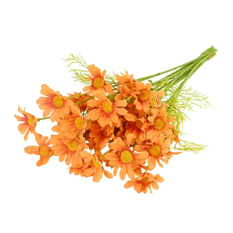 5Pcs 50cm Artificial White Daisy Flower Bouquet DIY Vase Home Garden Living Room Decoration Wedding Party Silk Fake Flowers