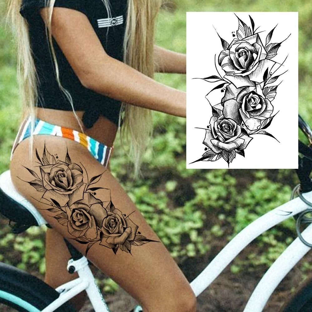Sdrawing Henna Flower Temporary Tattoos For Women Fashion Body Art Tatoos Realistic Fake Jewelry Mandala Dreamcatcher Tattoos Sexy
