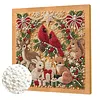 (20x20cm)Forest Xmas Critters DIY Pearl Painting Art With Inner Wooden Framed Kit