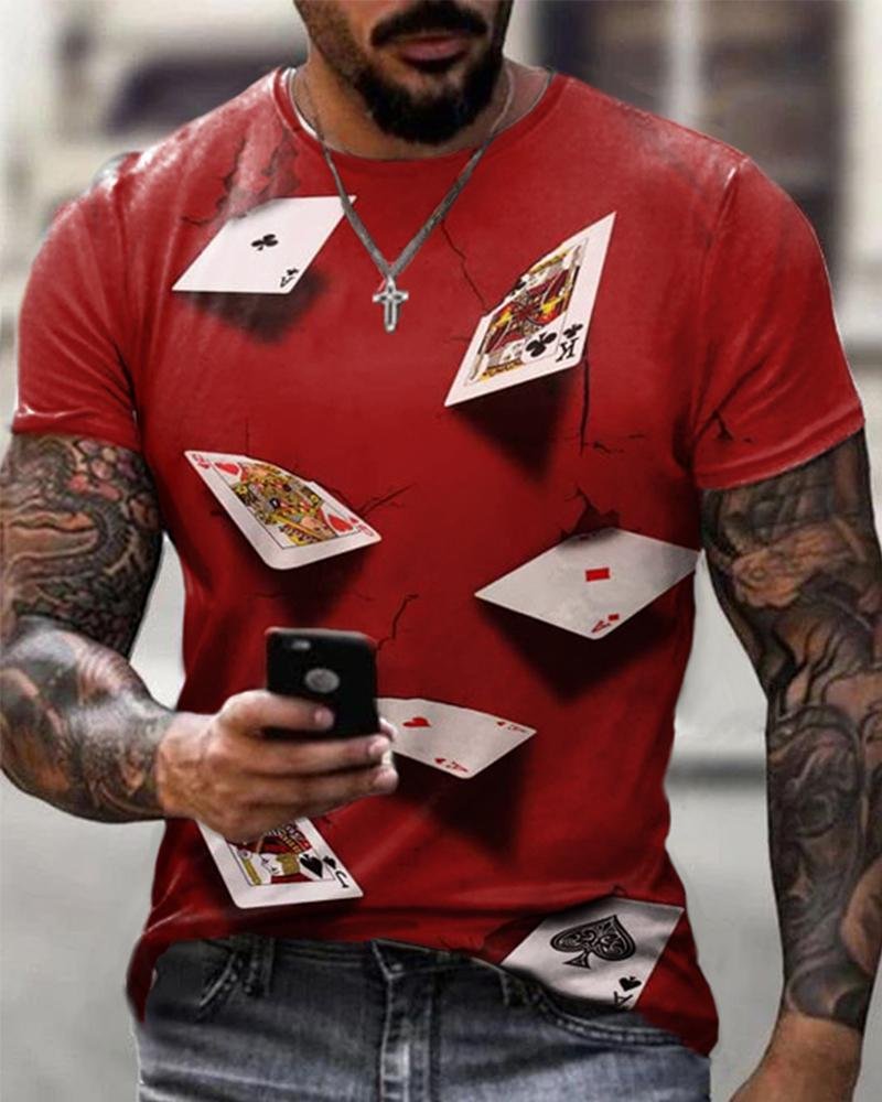 Men's Red Poker T-shirt