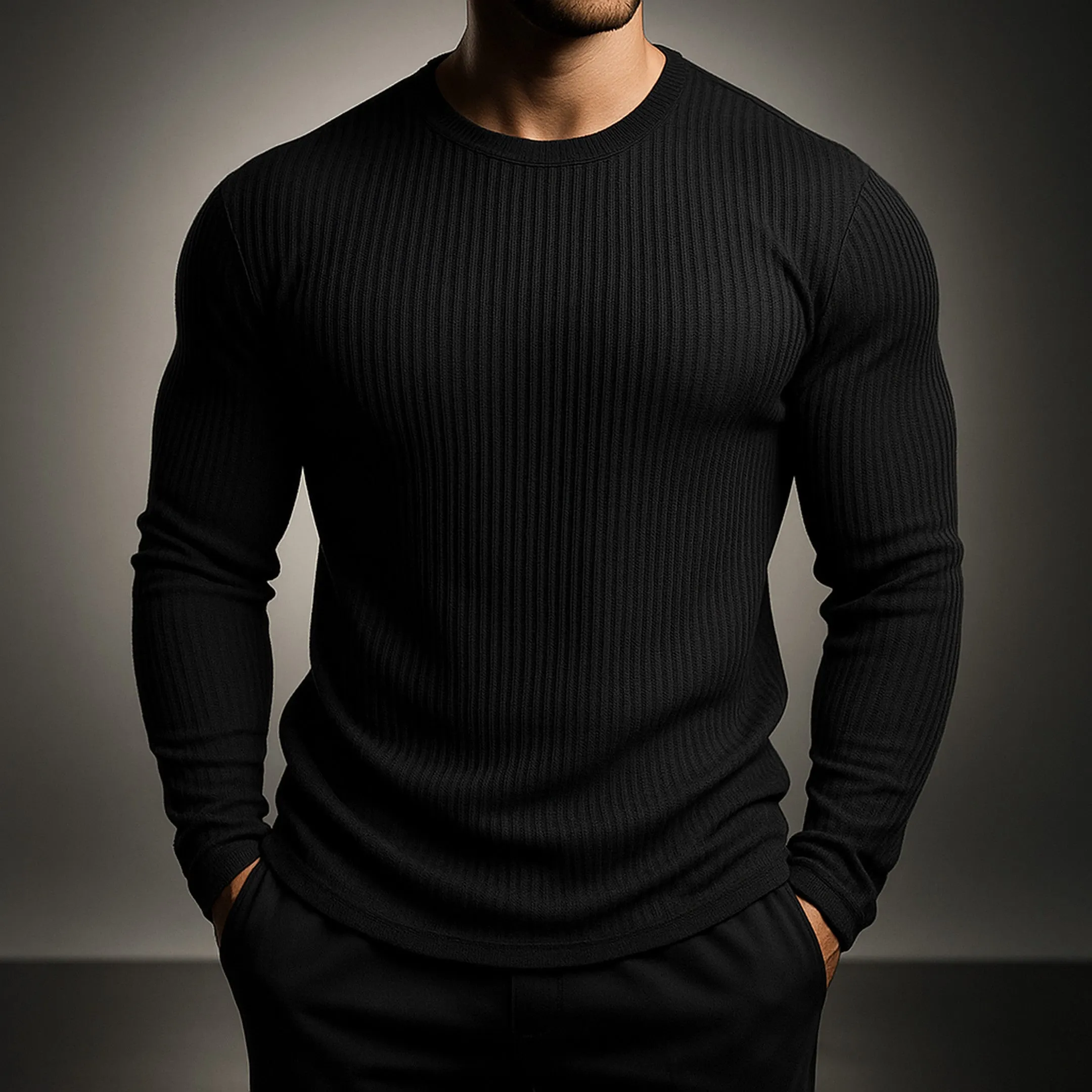 Men's Fine-Gauge Ribbed Knit Jumper &ndash; Smart Everyday Layering