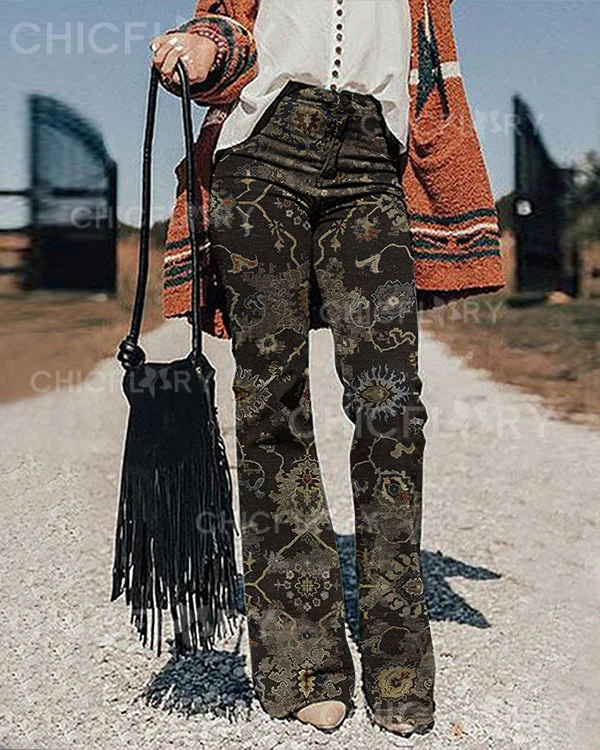 Women's Vintage Check Print Pants