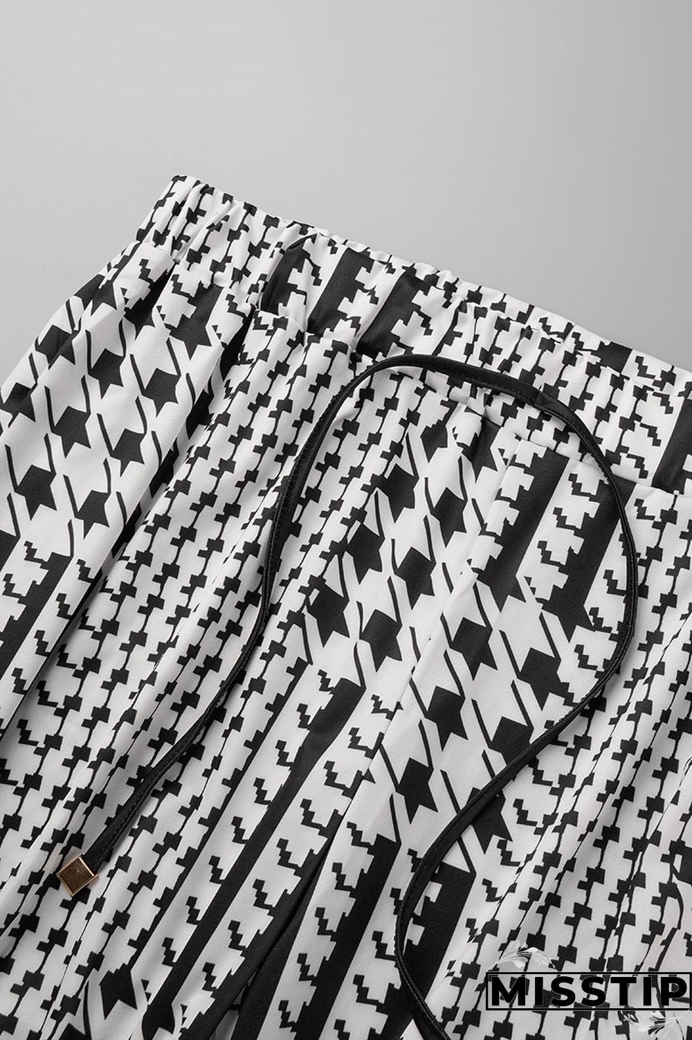 Black White Casual Print Ripped Printing Cardigan Collar Long Sleeve Two Pieces