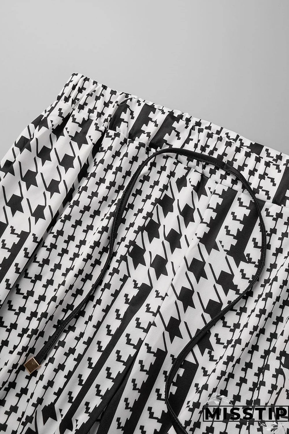 Black White Casual Print Ripped Printing Cardigan Collar Long Sleeve Two Pieces