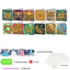 12pcs Sunflower Diamond Art Greeting Cards DIY 12 Pack with Envelopes