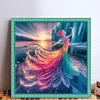 Girl Dancing On Ice-Full Embroidery 2 Strands 14CT Stamped Cross Stitch-40*40CM