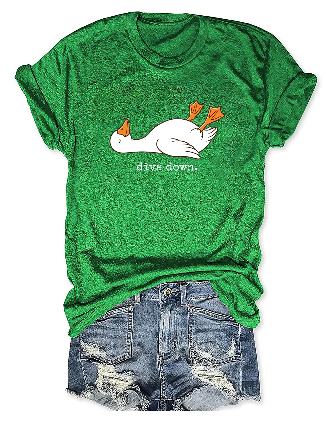 Diva Down Funny Goose T-shirt