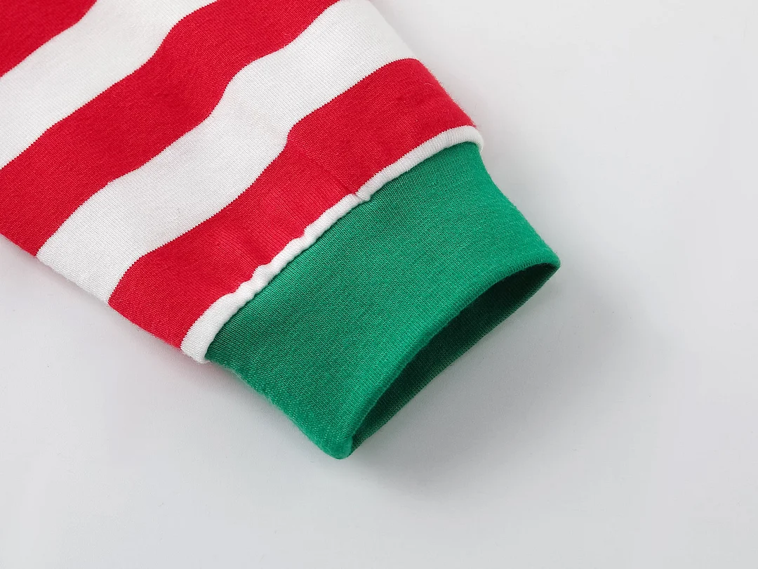 Striped family Christmas Pajamas with dog