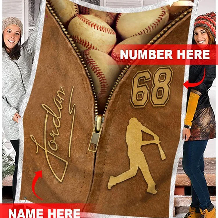 Personalized Baseball Blanket | BKKid662