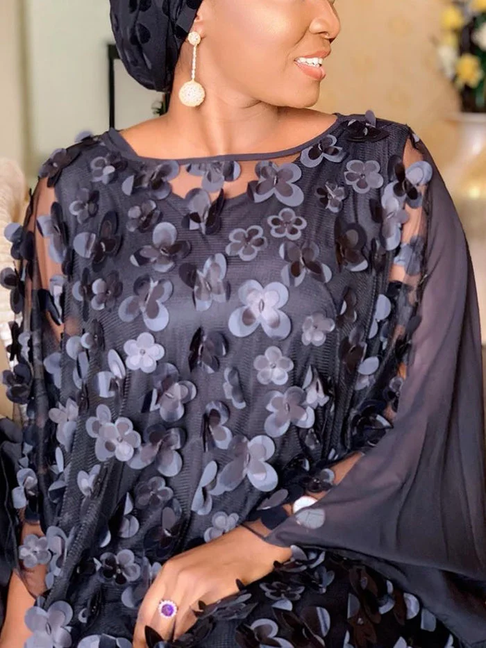 Three-dimensional Embroidered Long Skirt + Stretch Vest Dress