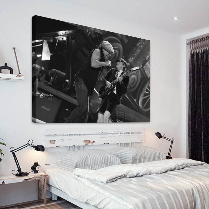 Angus Young And Brian Johnson - AC/DC Live Show Canvas Wall Art