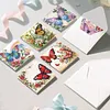 6Pcs Diamond Painting Butterflies and Flowers Greeting Card with Envelopes for Beginner Adult Holiday Gifts
