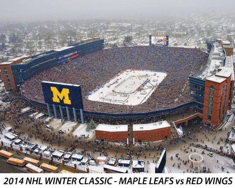 2014 WINTER CLASSIC at the Big House Leafs vs Red Wings 8 x 10 Photo Poster painting Michigan