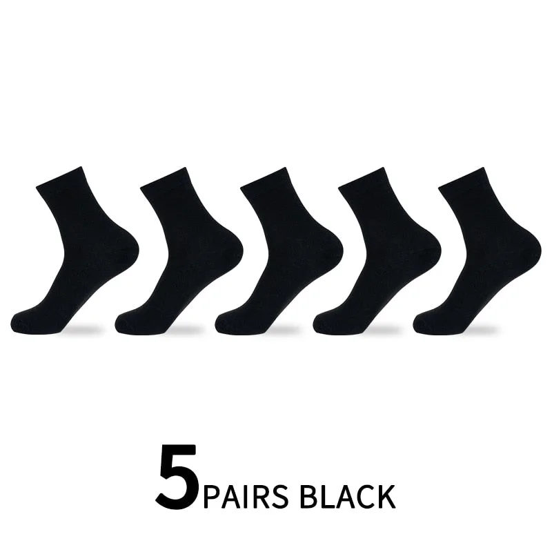 Men's Cotton Socks New Style Black Business Men Socks Long Soft Breathable Casual Thin Leisure Dress Summer Male Sock 5 pairs