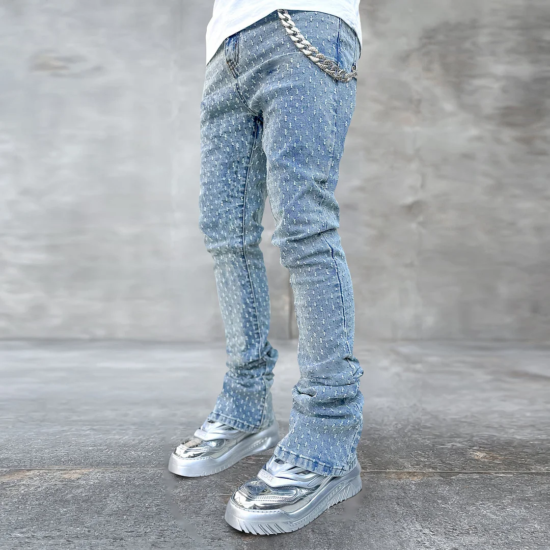 Personalized Denim Texture Fashion Street Jeans