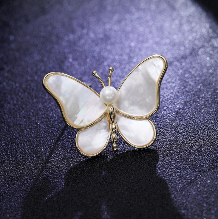 Pearl Butterfly Brooches