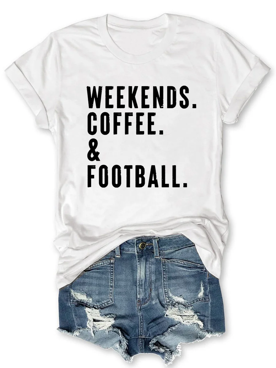 Weekends Coffee Football T-shirt