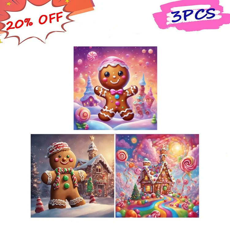 Ginger Cookies And Candy House 40*40CM (Canvas) AB Round Drill Diamond Painting gbfke