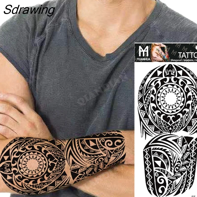 Sdrawing New Waterproof Temporary Tattoo Sticker Lion King Tiger Wolf Forest Mechanical Wild Boat Men Body Art Arm Fake Tatoo Women 328-0