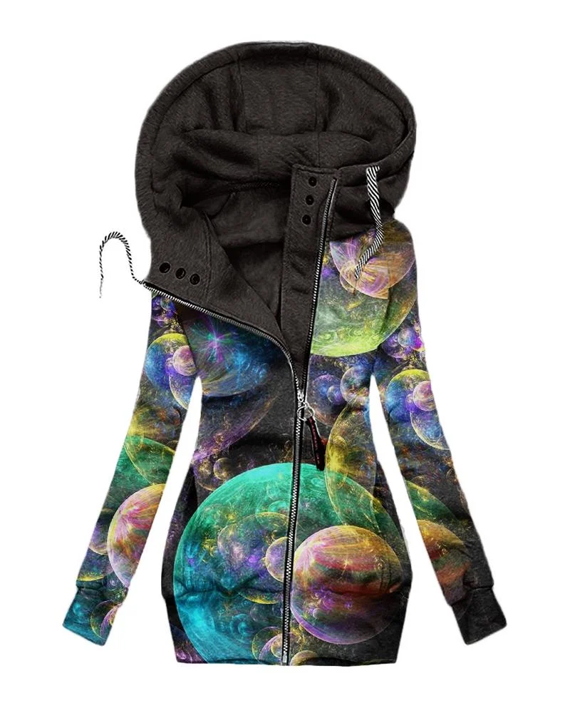 Women's Hooded Sweat printed Jacket02