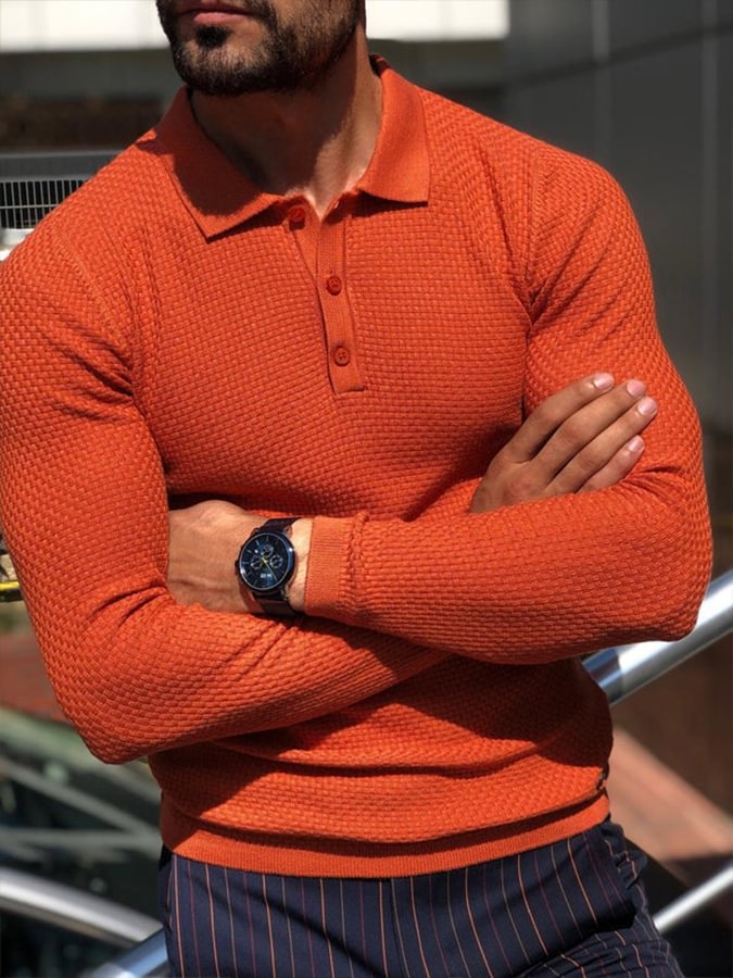 Casual Long Sleeve Polo Shirt