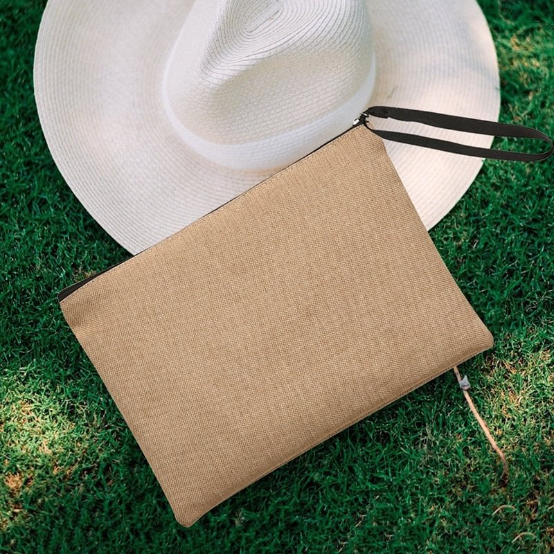 Summer Beach Vintage Clutch Wallet Handbag Bag Lovely Fashion Cute Imitation Linen Beach Casual Women's Bags Purse Wallet