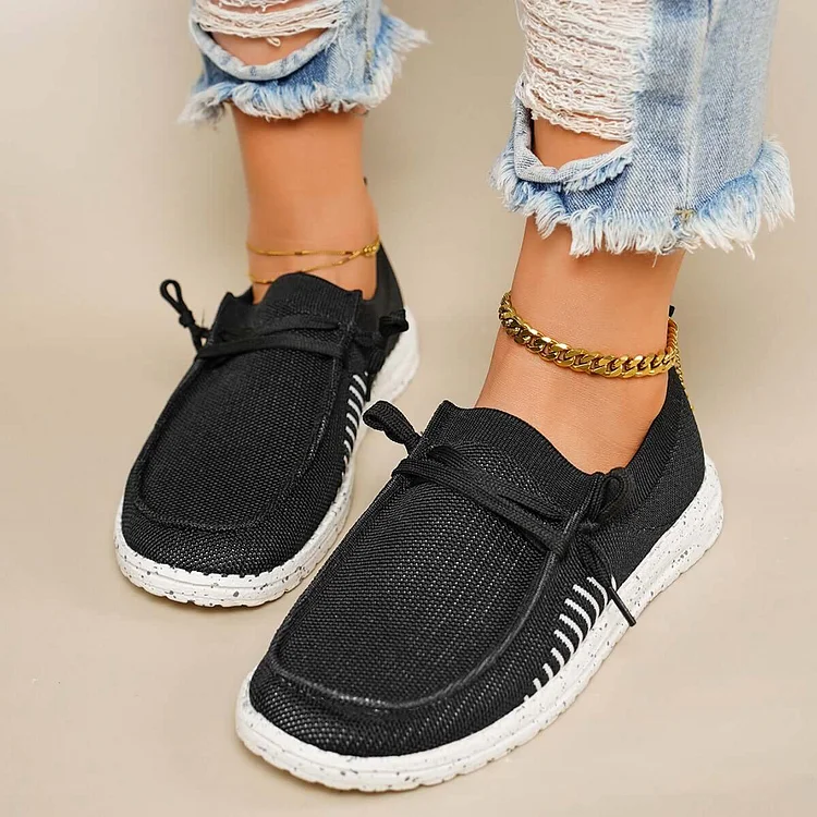 Lightweight Slip on Walking Shoes Flat Mesh Knit Sneakers