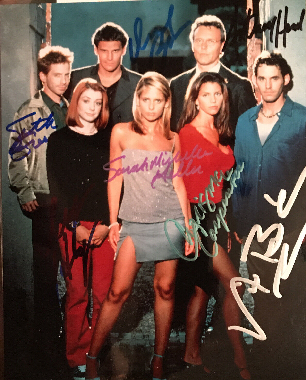 BUFFY the Vampire Slayer BtVS FULL Cast Signed 8x10 Photo Poster painting (7 Signatures) + COA