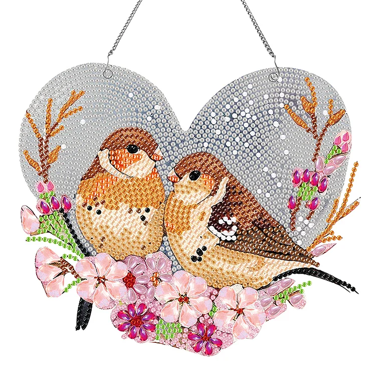 Acrylic Colorful Feathers Frog Single-Sided DIY Diamond Painting Hanging Pendant