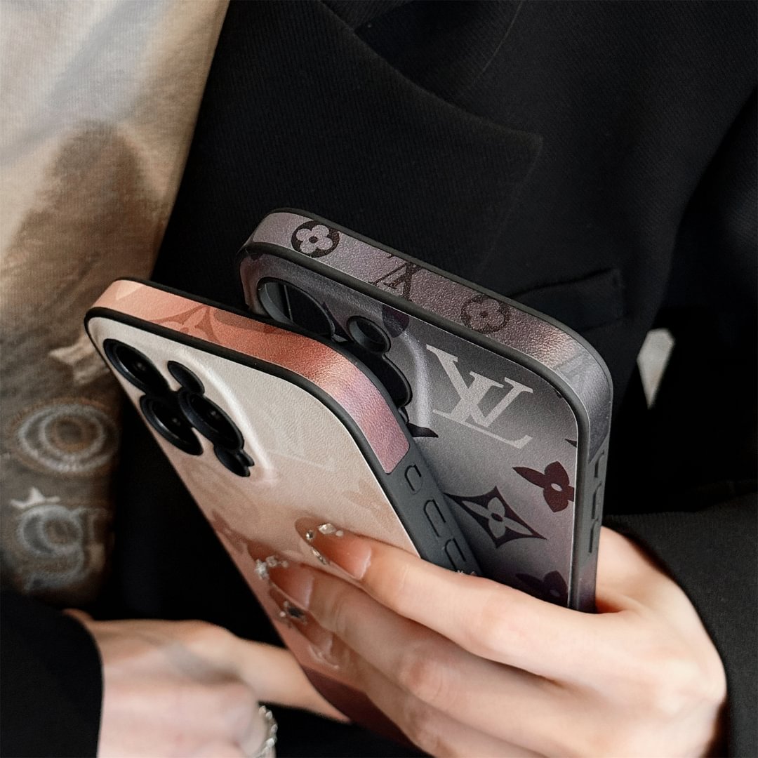 Iconic LV Monogram Canvas Luxury Leather Apple iPhone Case