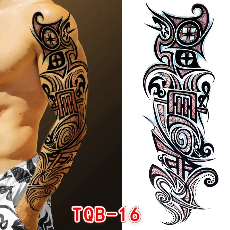 Sdrawing Temporari Tattoo Sticker for Men Death Skull Henna Skeleton King Animal Arm Leg Tatoo Pattern Fake Tattoo for Woman