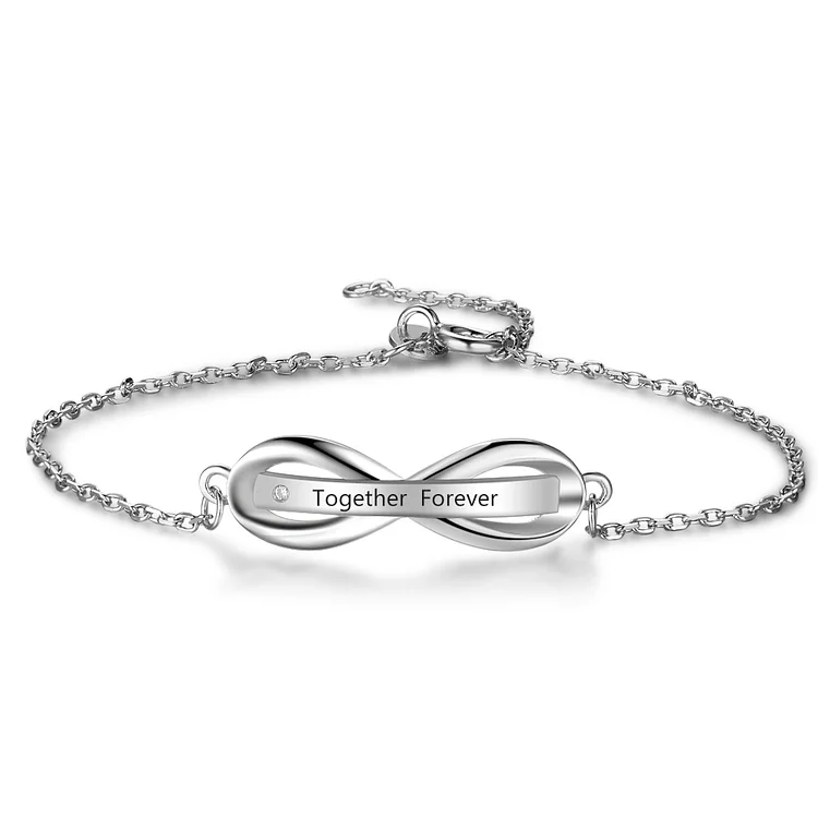 Pulsera infinito con 1 texto personalizado