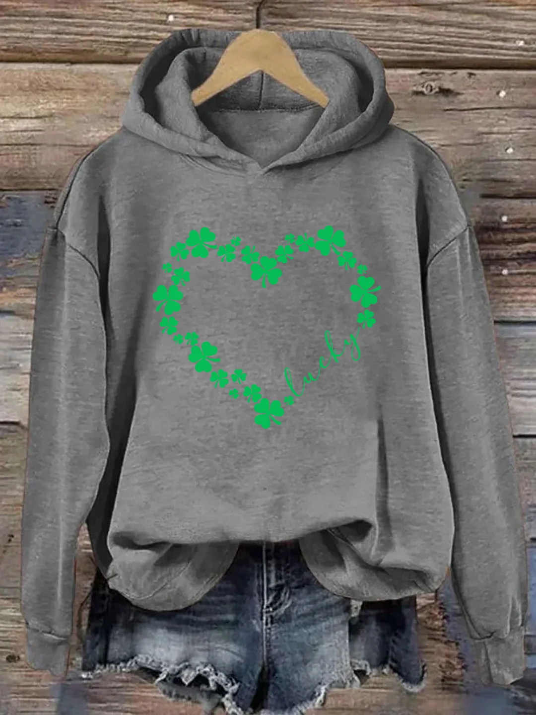 Heart Shamrock St Patrick's Day Hoodie