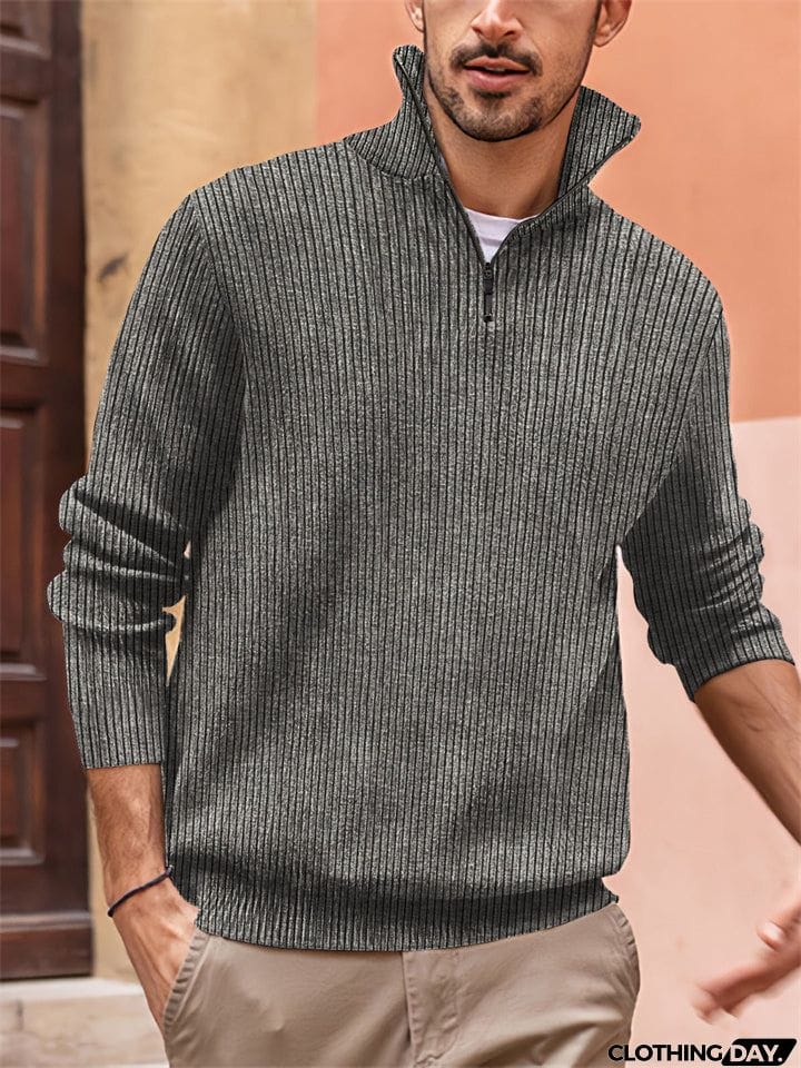 Comfortable Gentle High Stand-Up Collar Male Polo Shirt