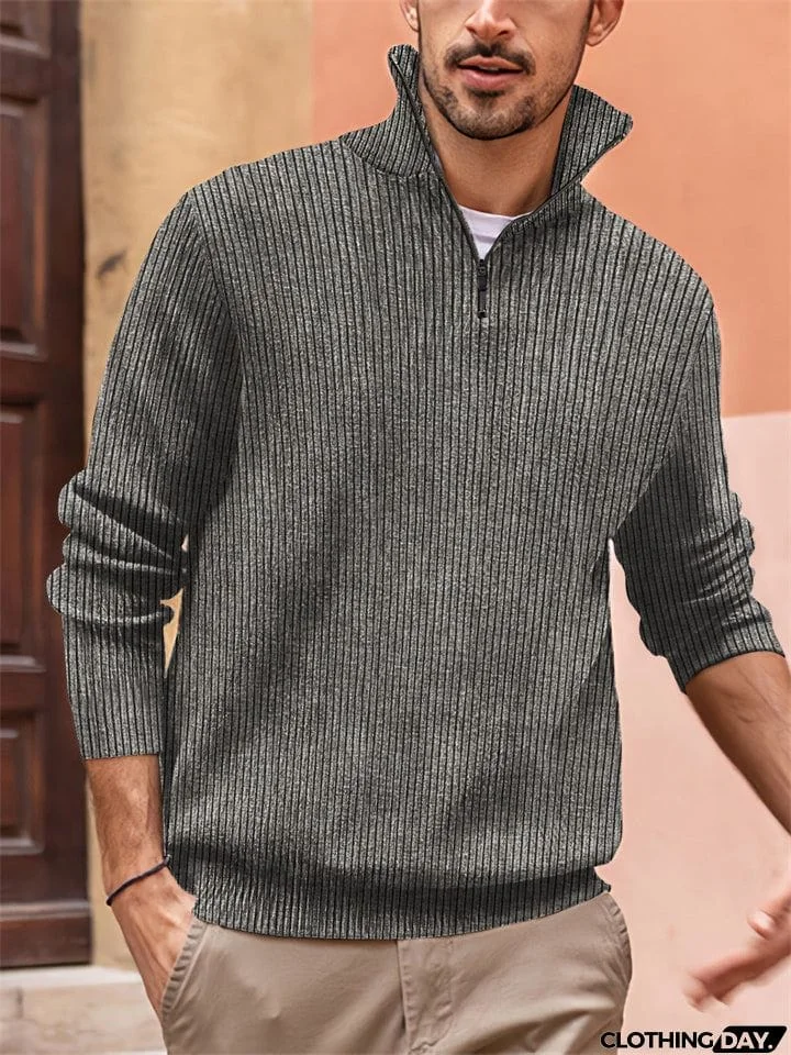 Comfortable Gentle High Stand-Up Collar Male Polo Shirt