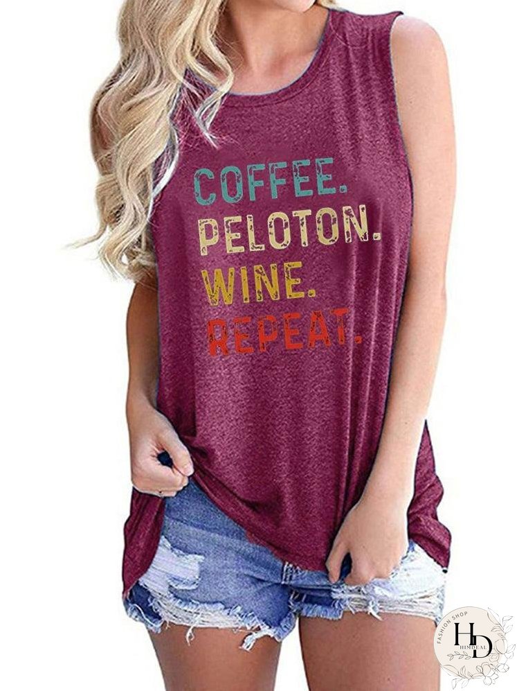 Coffee Letter Print Crew Neck T-Shirt