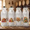 4 Pack DIY Rhinestone Drawstring Wine Gift Bags,  Diamond Painting Wine Decor Bag for Festival Gift Home Table Decor(Autumn Pumpkin)
