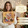 (25x25cm)DIY Pearl Painting Xmas Framed Handmade Pearl Material Art Kit Living Room Decor