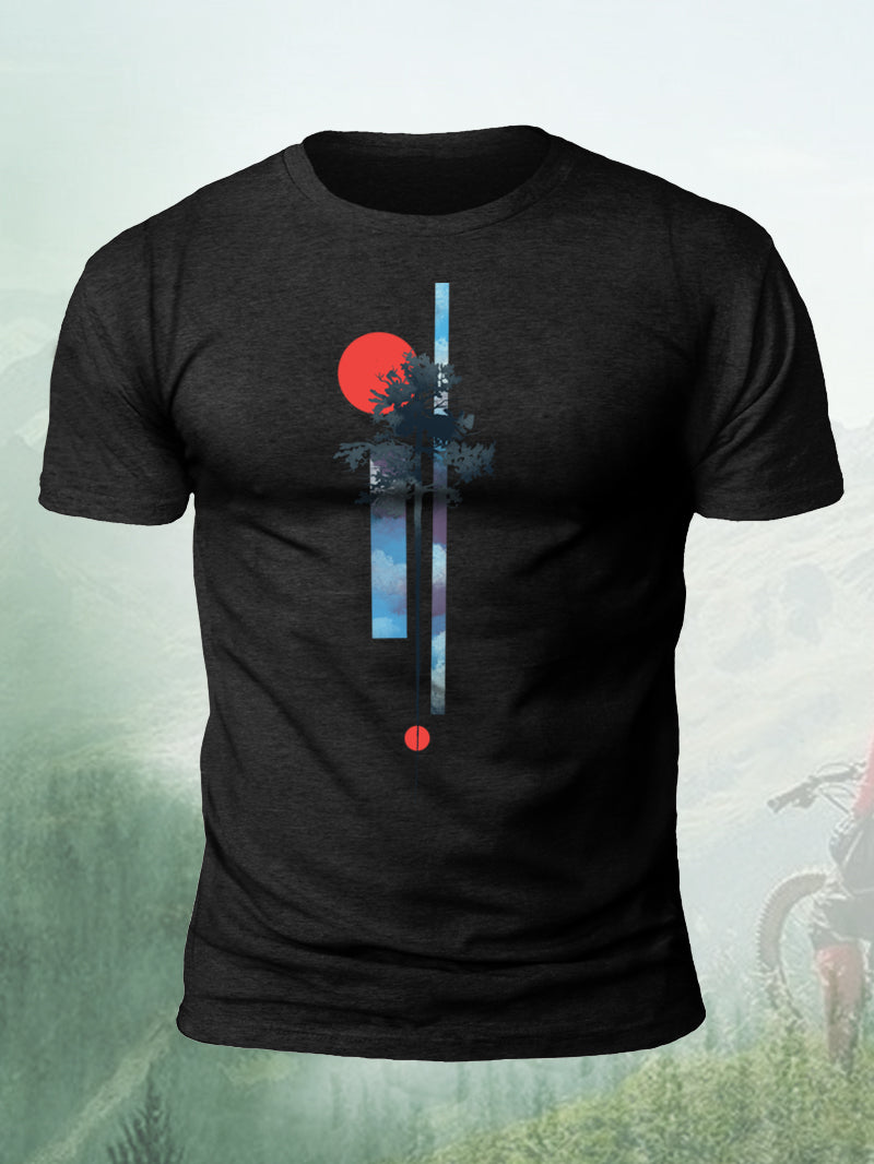 Men's Abstract Natural Short-Sleeved Shirt