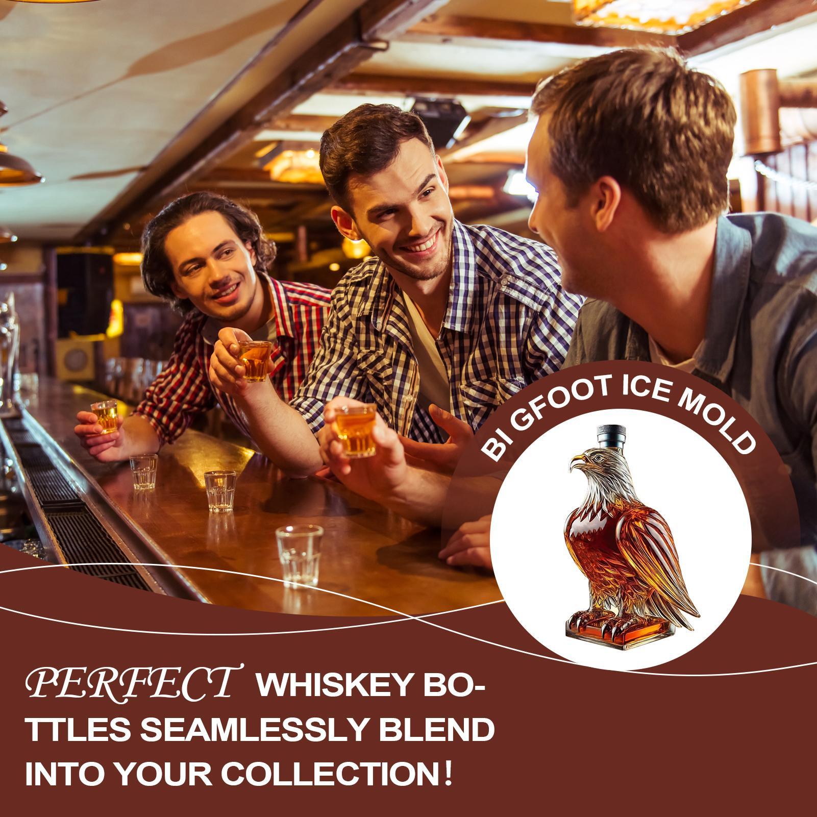 Tegooe Novelty Crystal Eagle Whiskey Decanter - 350ml Glass Spirit Bottle