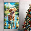 Diamond Painting -DIY Full Round Drill Dog Playing(40*70CM)