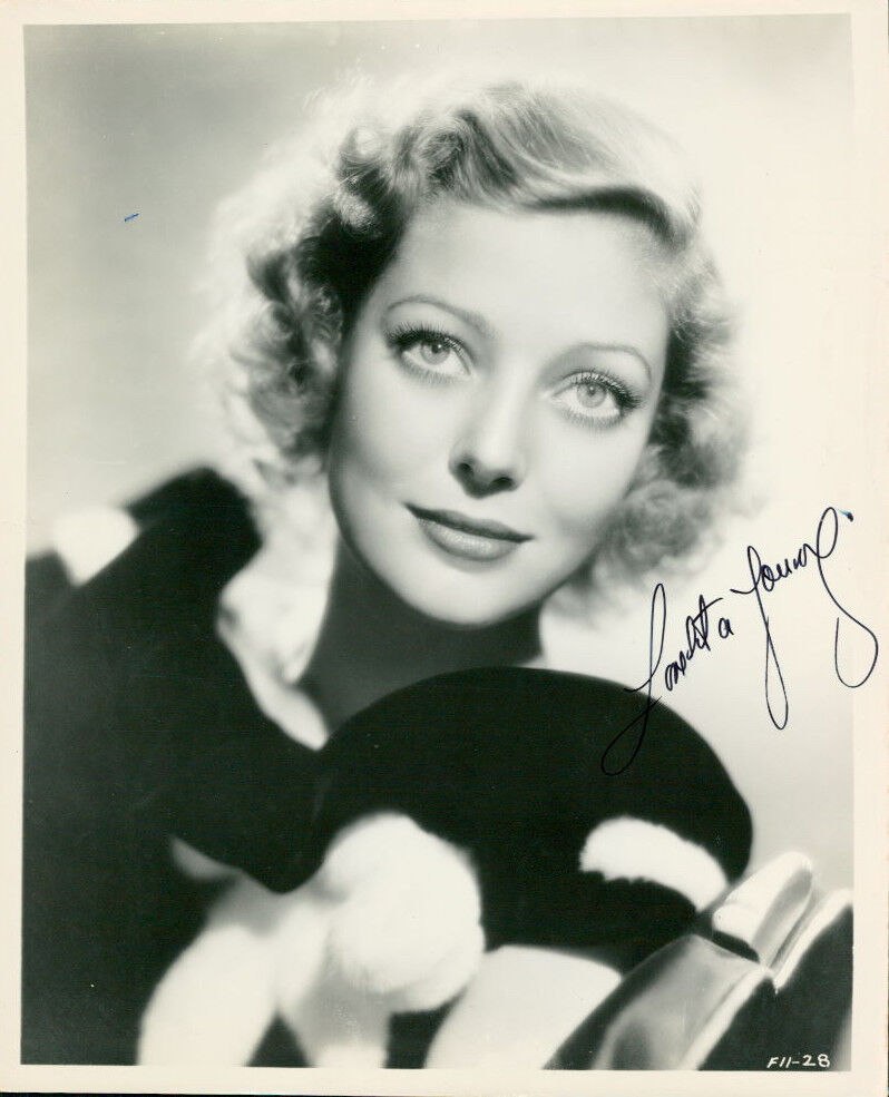 Loretta Young (Vintage) signed Photo Poster painting COA