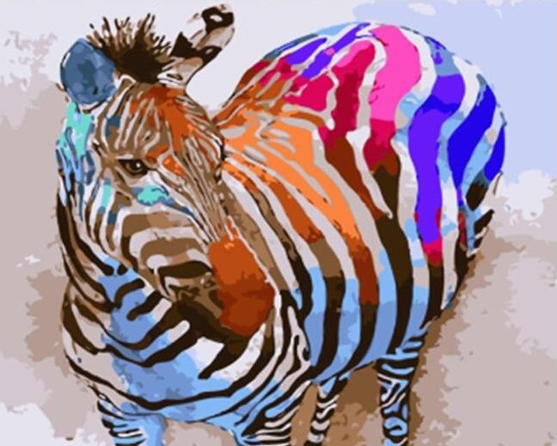 

Colorful Zebra – Paint By Numbers - 40*50CM, 501 Original