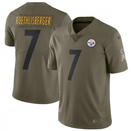 Youth  Pittsburgh Steelers #7 Ben Roethlisberger Olive Salute To Service Limited Stitched NFL Jersey