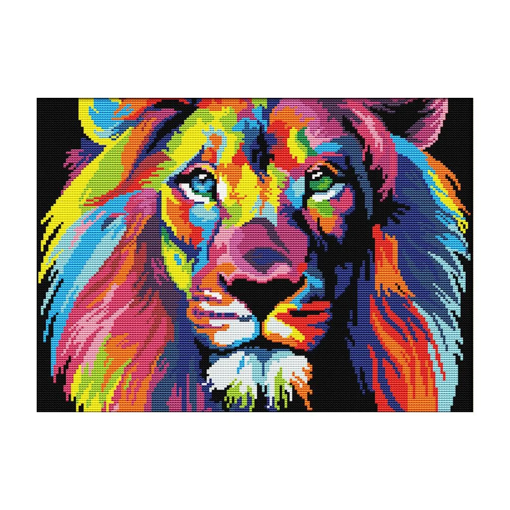 14ct Stamped Cross Stitch - Color Lion(40*32cm)