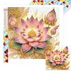 Gelb-rosa Lotus 5D DIY-Diamantkunst-Malkits f&uuml;r Wohnwanddekoration 40x40cm