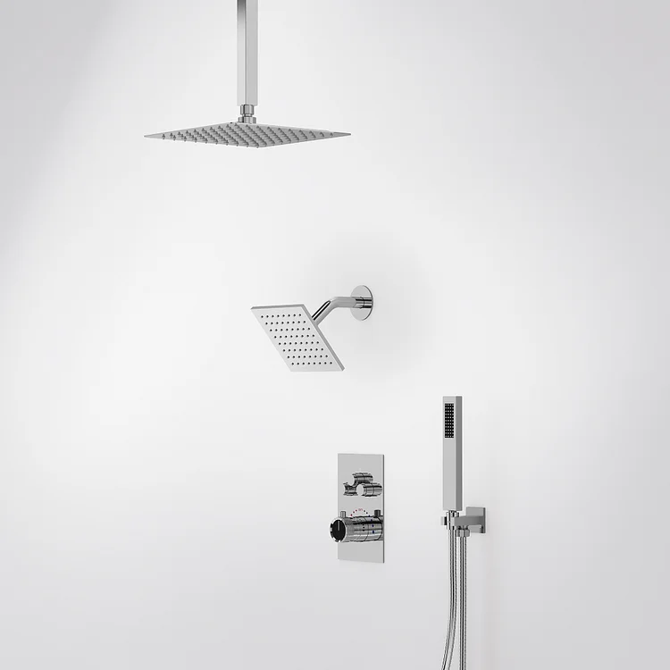 EVERSTEIN Ceiling-Mounted Thermostatic Shower System in Chrome SFS1007-CH12
